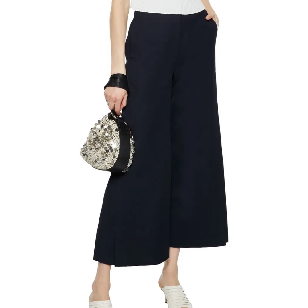 MCQ by Alexander McQueen wide leg cropped wool blend pants black colour